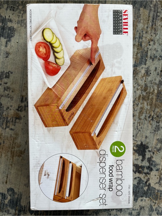 Other - Bamboo Food Wrap Dispenser Set - Natural Bamboo, 2-Pack
